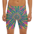 Vibrant Psychedelic Optical Illusion Men's Long Boxer Briefs