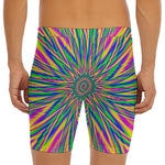 Vibrant Psychedelic Optical Illusion Men's Long Boxer Briefs