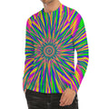 Vibrant Psychedelic Optical Illusion Men's Long Sleeve Rash Guard