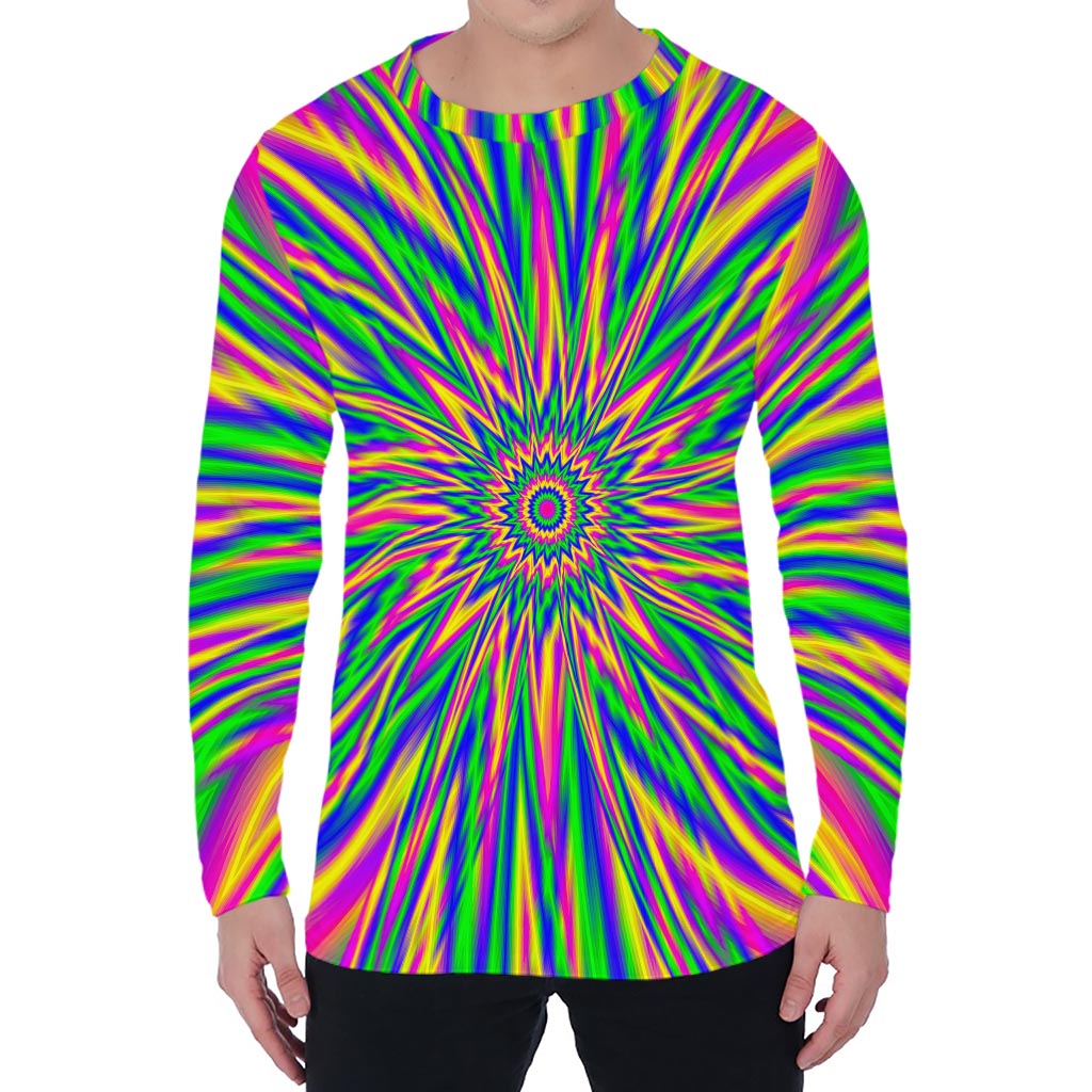 Vibrant Psychedelic Optical Illusion Men's Long Sleeve T-Shirt
