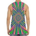 Vibrant Psychedelic Optical Illusion Men's Muscle Tank Top