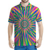 Vibrant Psychedelic Optical Illusion Men's Polo Shirt