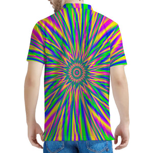 Vibrant Psychedelic Optical Illusion Men's Polo Shirt