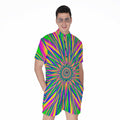 Vibrant Psychedelic Optical Illusion Men's Romper