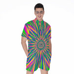Vibrant Psychedelic Optical Illusion Men's Rompers