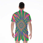 Vibrant Psychedelic Optical Illusion Men's Rompers