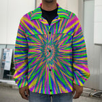 Vibrant Psychedelic Optical Illusion Men's Shirt Jacket