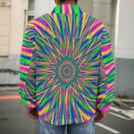 Vibrant Psychedelic Optical Illusion Men's Shirt Jacket