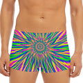 Vibrant Psychedelic Optical Illusion Men's Short Boxer Briefs