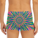 Vibrant Psychedelic Optical Illusion Men's Short Boxer Briefs