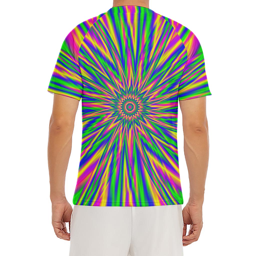 Vibrant Psychedelic Optical Illusion Men's Short Sleeve Rash Guard