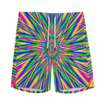 Vibrant Psychedelic Optical Illusion Men's Sports Shorts