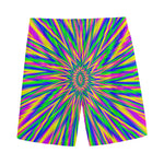 Vibrant Psychedelic Optical Illusion Men's Sports Shorts