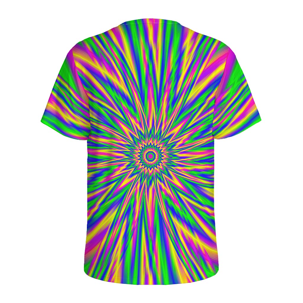 Vibrant Psychedelic Optical Illusion Men's Sports T-Shirt