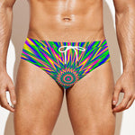 Vibrant Psychedelic Optical Illusion Men's Swim Briefs