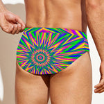 Vibrant Psychedelic Optical Illusion Men's Swim Briefs