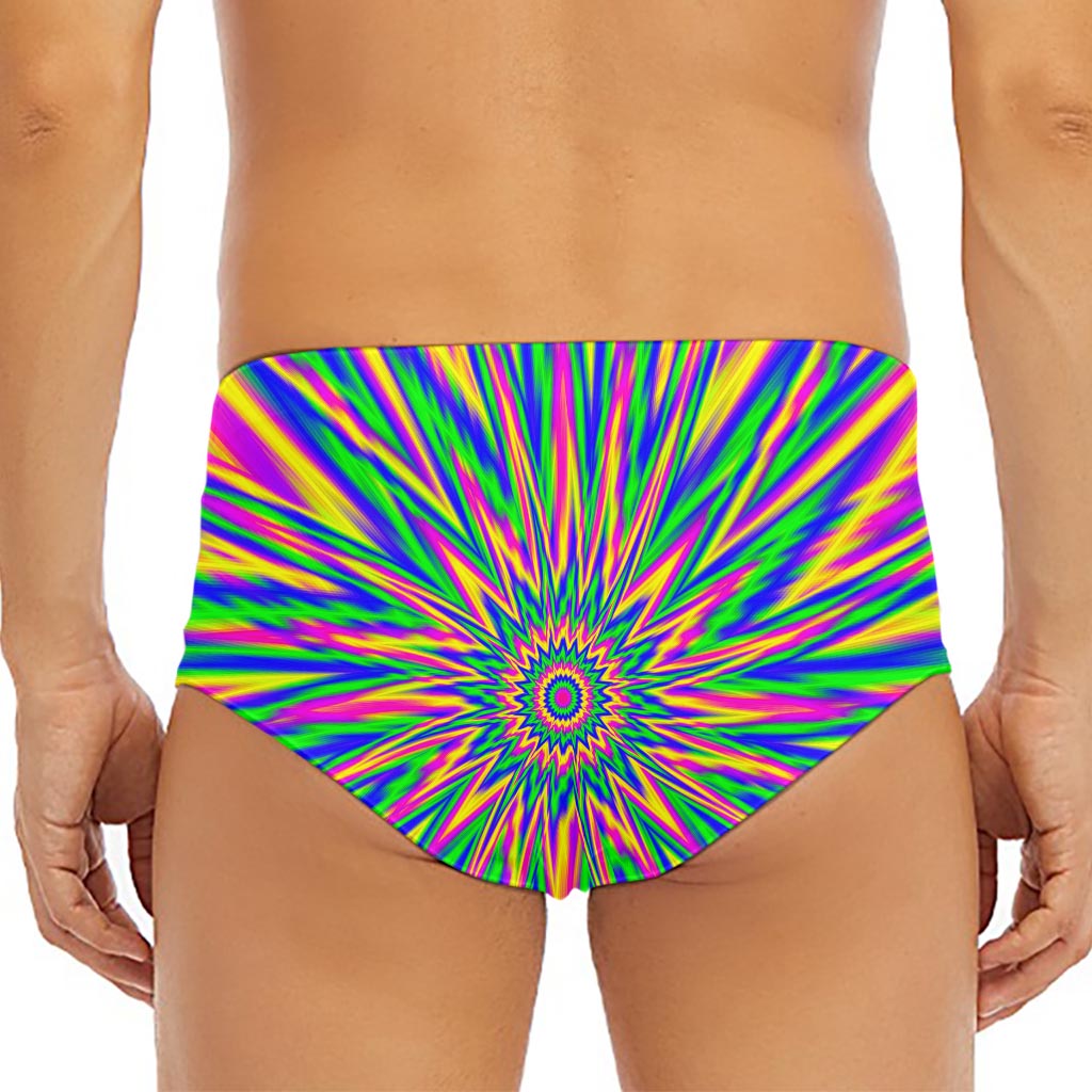 Vibrant Psychedelic Optical Illusion Men's Triangle Swim Briefs