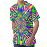 Vibrant Psychedelic Optical Illusion Men's Velvet T-Shirt