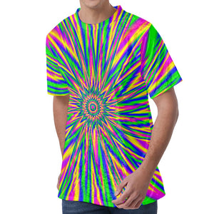 Vibrant Psychedelic Optical Illusion Men's Velvet T-Shirt