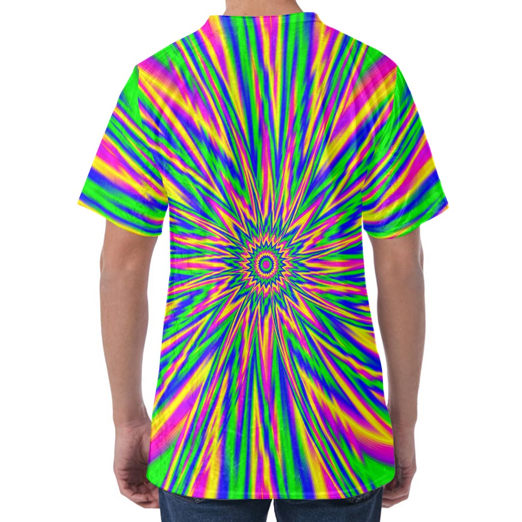 Vibrant Psychedelic Optical Illusion Men's Velvet T-Shirt