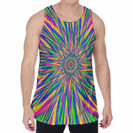 Vibrant Psychedelic Optical Illusion Men's Velvet Tank Top