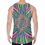 Vibrant Psychedelic Optical Illusion Men's Velvet Tank Top