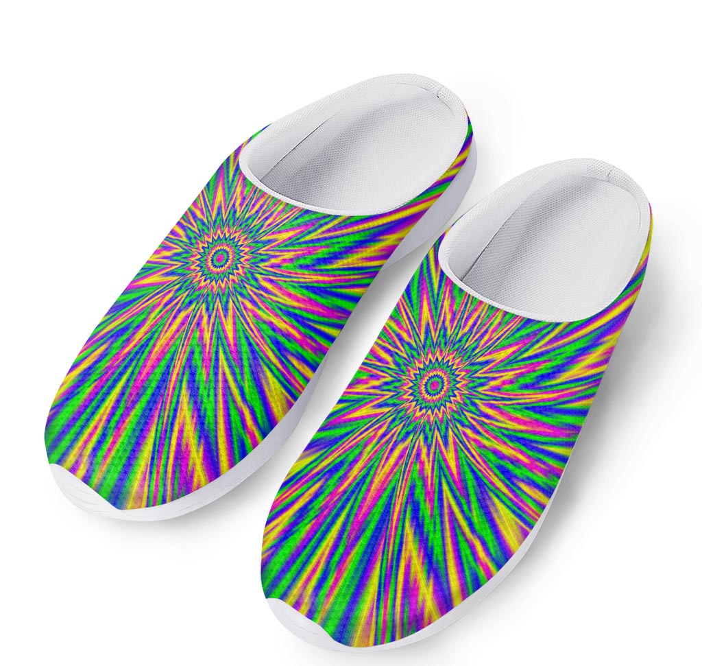Vibrant Psychedelic Optical Illusion Mesh Casual Shoes