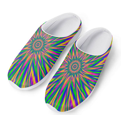 Vibrant Psychedelic Optical Illusion Mesh Casual Shoes