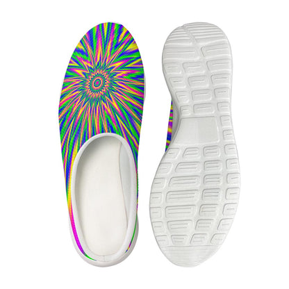 Vibrant Psychedelic Optical Illusion Mesh Casual Shoes