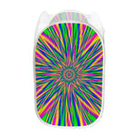 Vibrant Psychedelic Optical Illusion Mesh Laundry Hamper