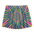 Vibrant Psychedelic Optical Illusion Mesh Shorts