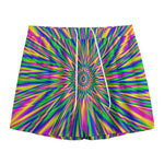 Vibrant Psychedelic Optical Illusion Mesh Shorts