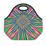 Vibrant Psychedelic Optical Illusion Neoprene Lunch Bag