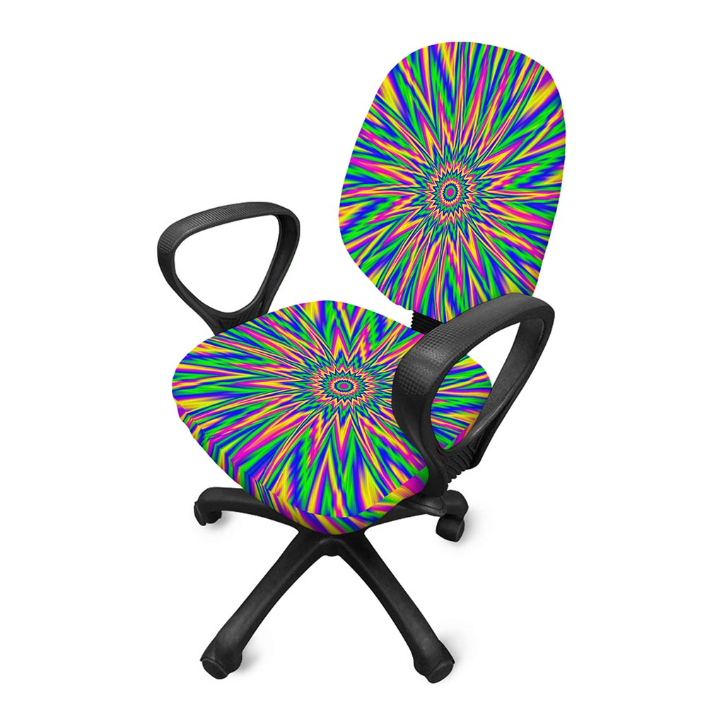 Vibrant Psychedelic Optical Illusion Office Chair Cover