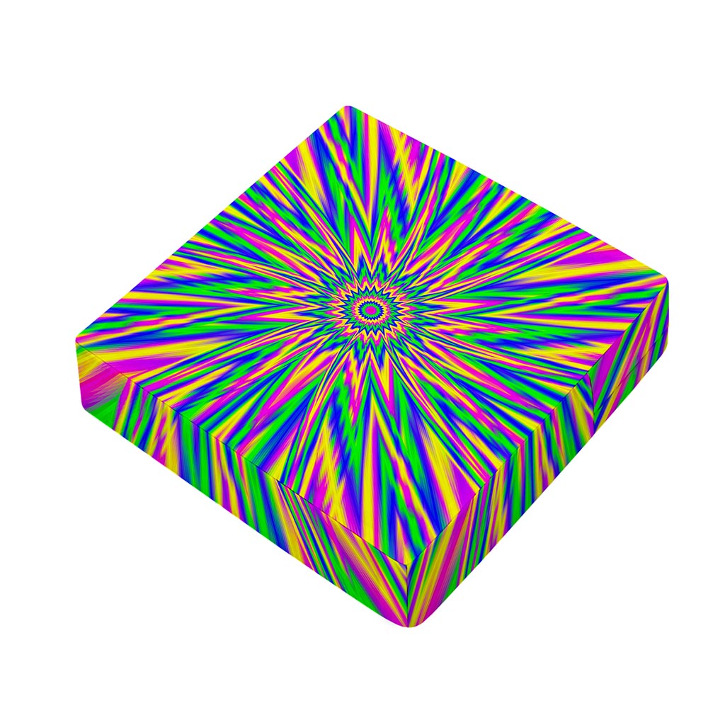 Vibrant Psychedelic Optical Illusion Outdoor Seat Cushion Cover