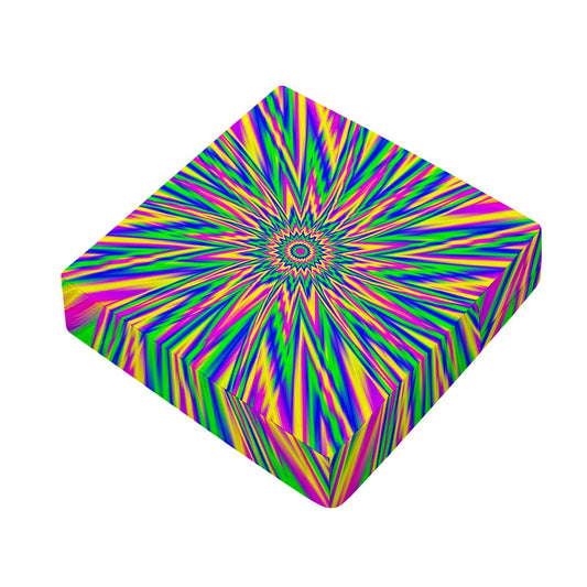 Vibrant Psychedelic Optical Illusion Outdoor Seat Cushion Cover