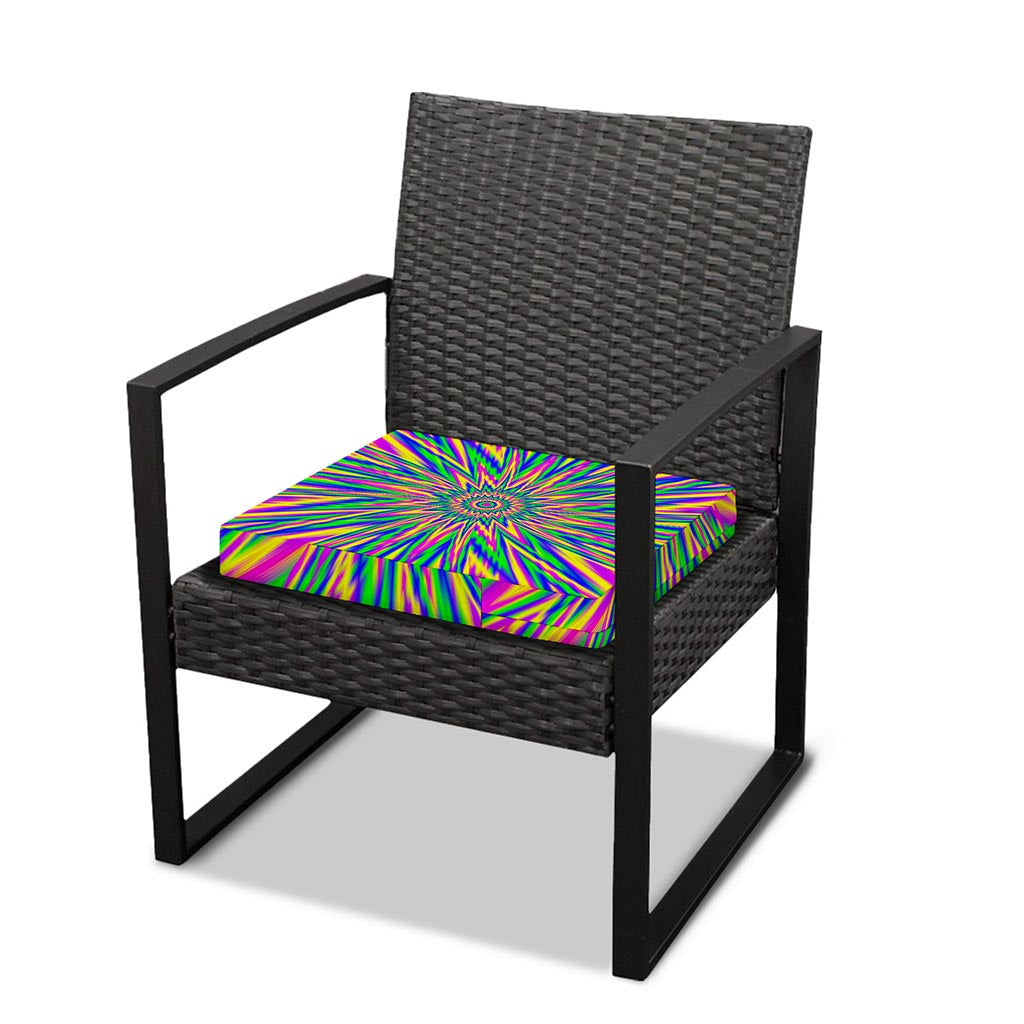 Vibrant Psychedelic Optical Illusion Outdoor Seat Cushion Cover