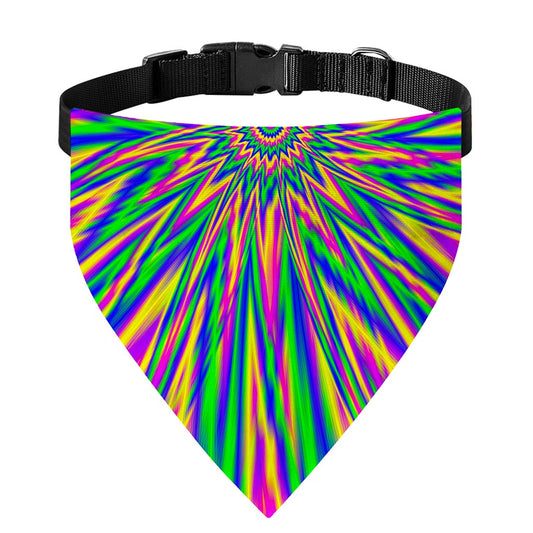 Vibrant Psychedelic Optical Illusion Over The Collar Dog Bandana