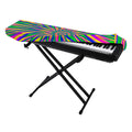 Vibrant Psychedelic Optical Illusion Piano Keyboard Cover