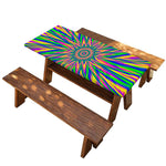 Vibrant Psychedelic Optical Illusion Picnic Table Cover