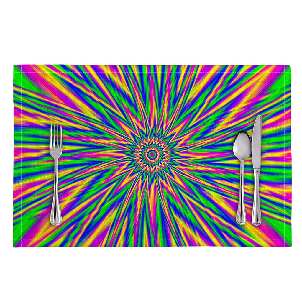 Vibrant Psychedelic Optical Illusion Placemat