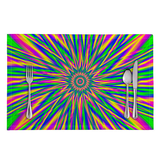 Vibrant Psychedelic Optical Illusion Placemat