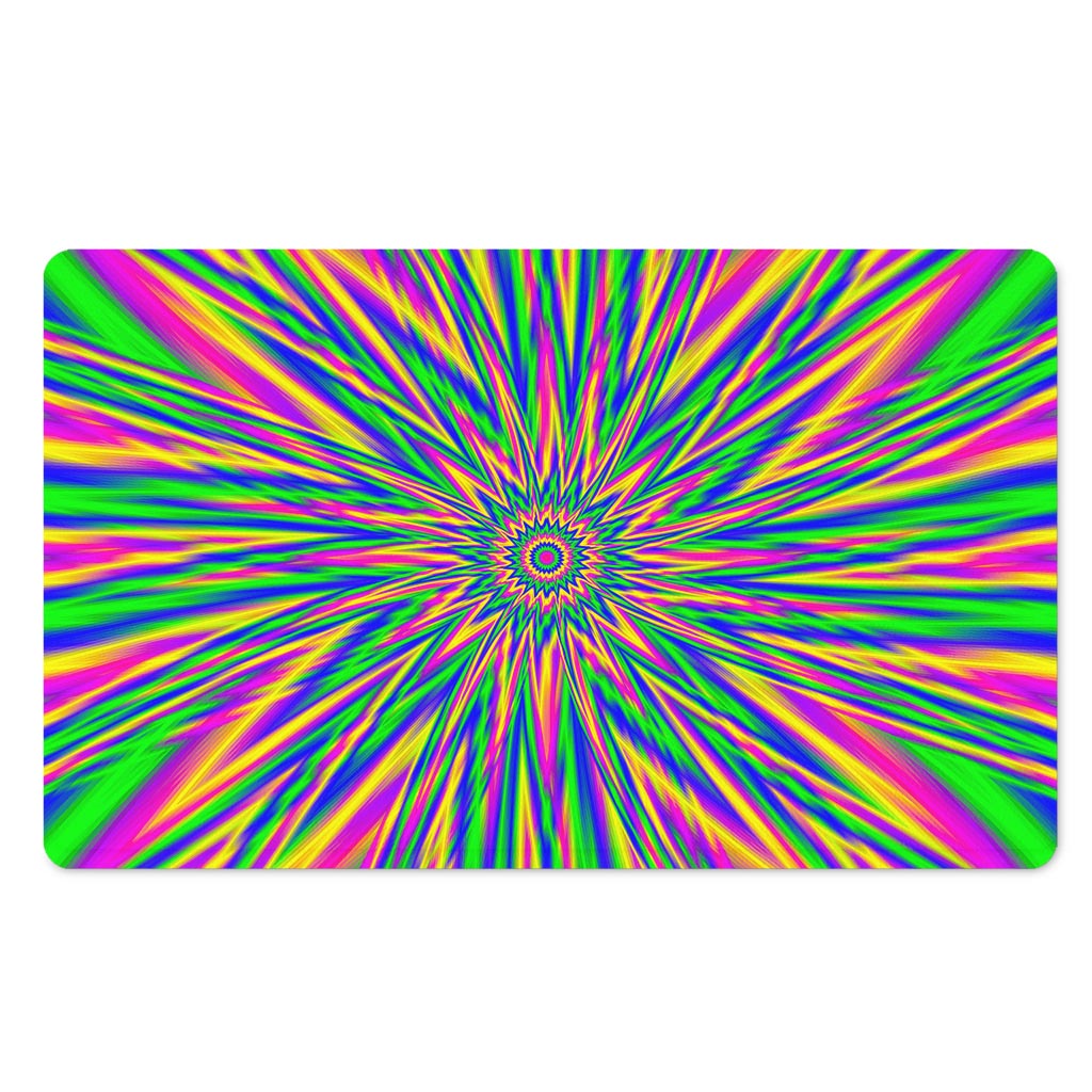 Vibrant Psychedelic Optical Illusion Polyester Doormat