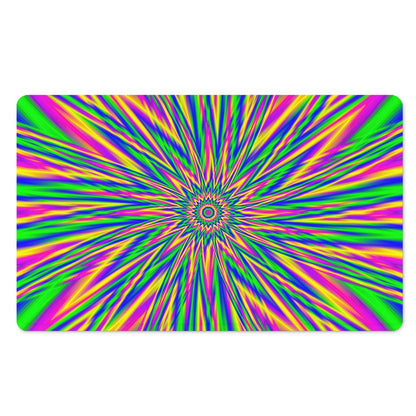 Vibrant Psychedelic Optical Illusion Polyester Doormat
