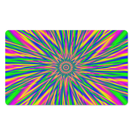 Vibrant Psychedelic Optical Illusion Polyester Doormat