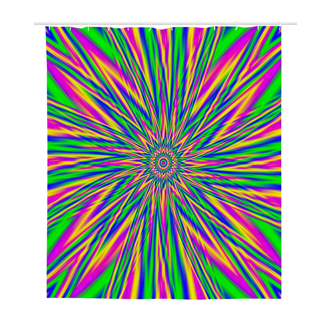 Vibrant Psychedelic Optical Illusion Polyester Shower Curtain