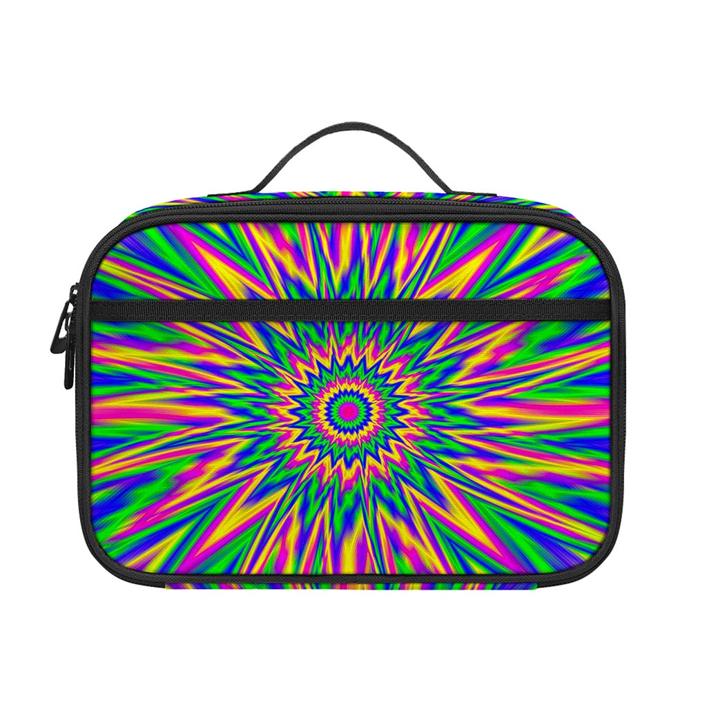 Vibrant Psychedelic Optical Illusion Portable Lunch Bag