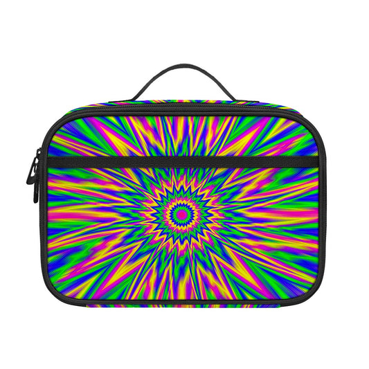 Vibrant Psychedelic Optical Illusion Portable Lunch Bag