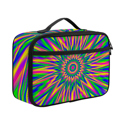 Vibrant Psychedelic Optical Illusion Portable Lunch Bag