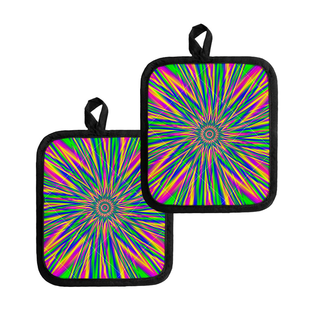 Vibrant Psychedelic Optical Illusion Pot Holders